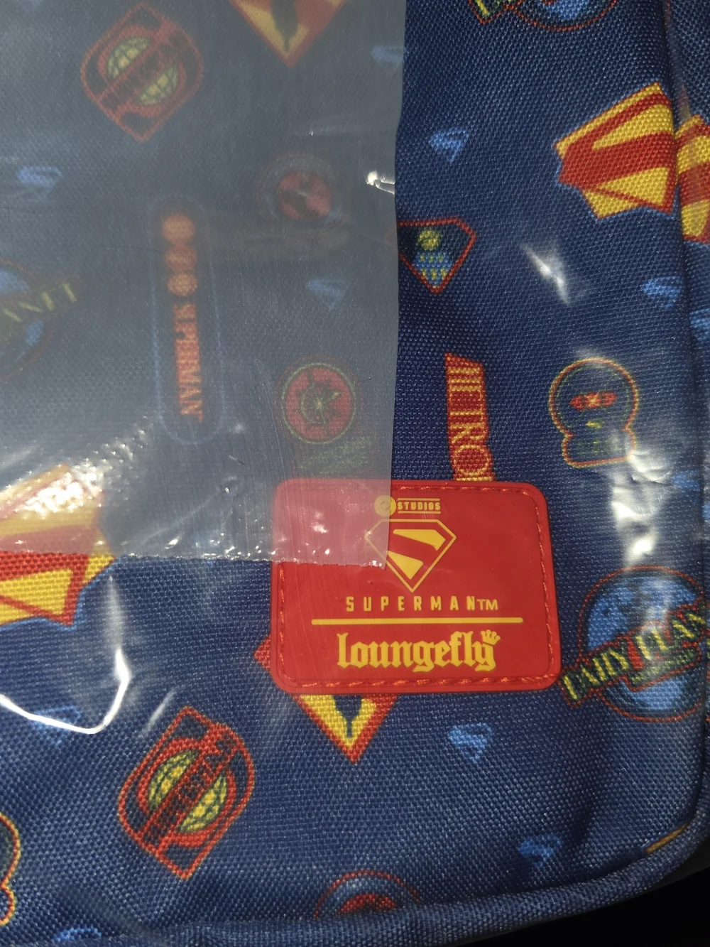 Looungefly DC Comics Superman Nylon Full-Size Backpack NWT